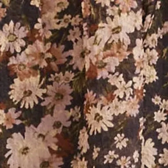 Madewell Floral Daisy Faux Wrap Mini Dress Long Sleeve Drawstring Waist large - Picture 3 of 10